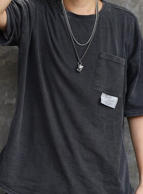 韩版男士钛钢朋克风复古毛衣链