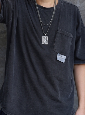 男士不动明王钛钢长款民族风吊坠