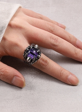 男戒骷髅恶魔之眼个性男士戒指朋克理发师摇滚潮人钛钢嘻哈街头男