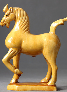 陶瓷马摆件唐三彩家居装饰工艺品