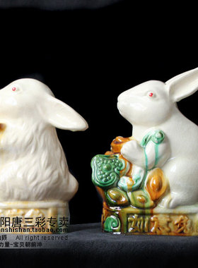 陶瓷礼品生肖兔子摆件
