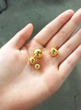 金黄色黄铜镀金金珠光面金珠子包金光面金散珠转运珠手链项链配件