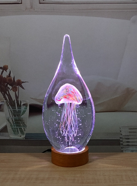 变色水母灯卧室书房琉璃家饰礼物