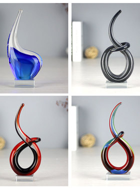 抽象欧式风扭曲异形琉璃工艺品