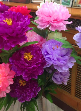 落地牡丹花仿真花客厅寺庙睡莲