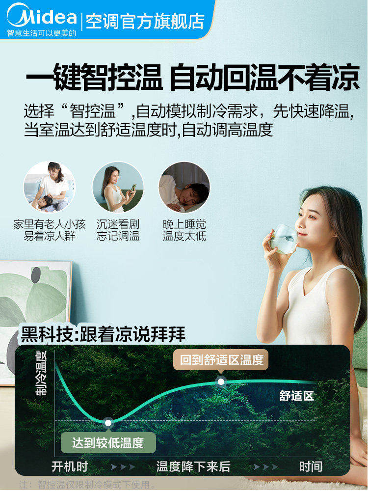 美的大1匹一级变频冷暖除湿空调 美的空调空调