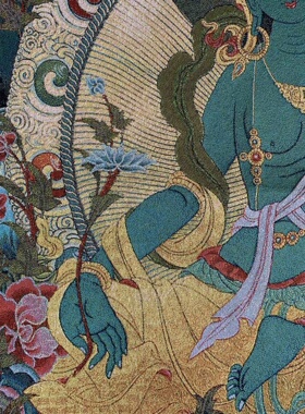 古玩杂项旧藏刺绣绿度母挂画装饰画客厅书房茶室挂画