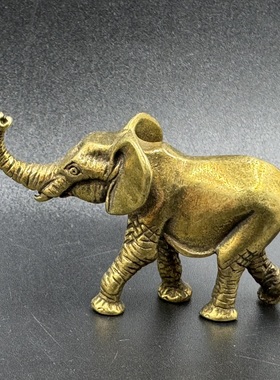 纯铜实心黄铜桌面摆件铜大象茶宠复古工艺品仿古装饰