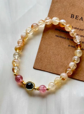 天然聚财绿幽晶纯银手串生日礼物