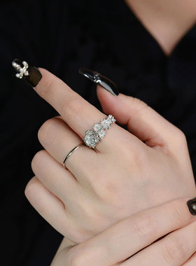 花团锦簇纯银戒指开口调节通勤