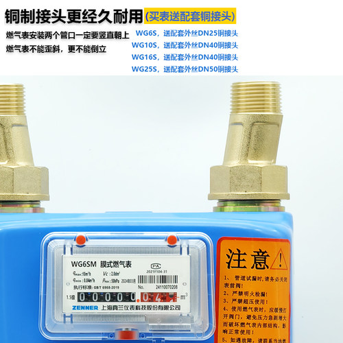 真兰G6工商业天然燃气表煤气表 G10 G16 G25 膜式流量计液化气表 - 图1