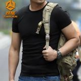 Хлопковая эластичная приятная телу дорожная тактическая футболка с коротким рукавом