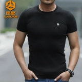 Хлопковая эластичная приятная телу дорожная тактическая футболка с коротким рукавом