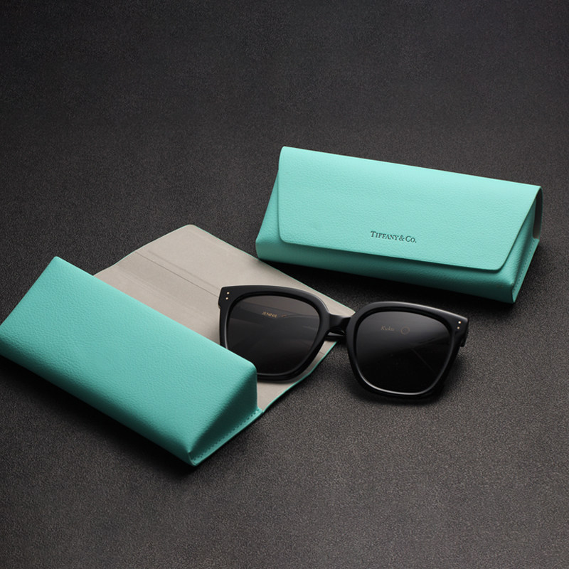 Tiffany蓝镜盒好看漂亮超轻便携皮质近视眼镜蒂芙尼太阳镜墨镜盒,淘宝优惠券,粉丝福利购,淘宝优惠卷