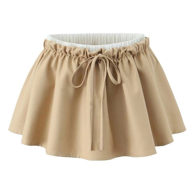 Playful double-waist design low-waist strappy skirt for women