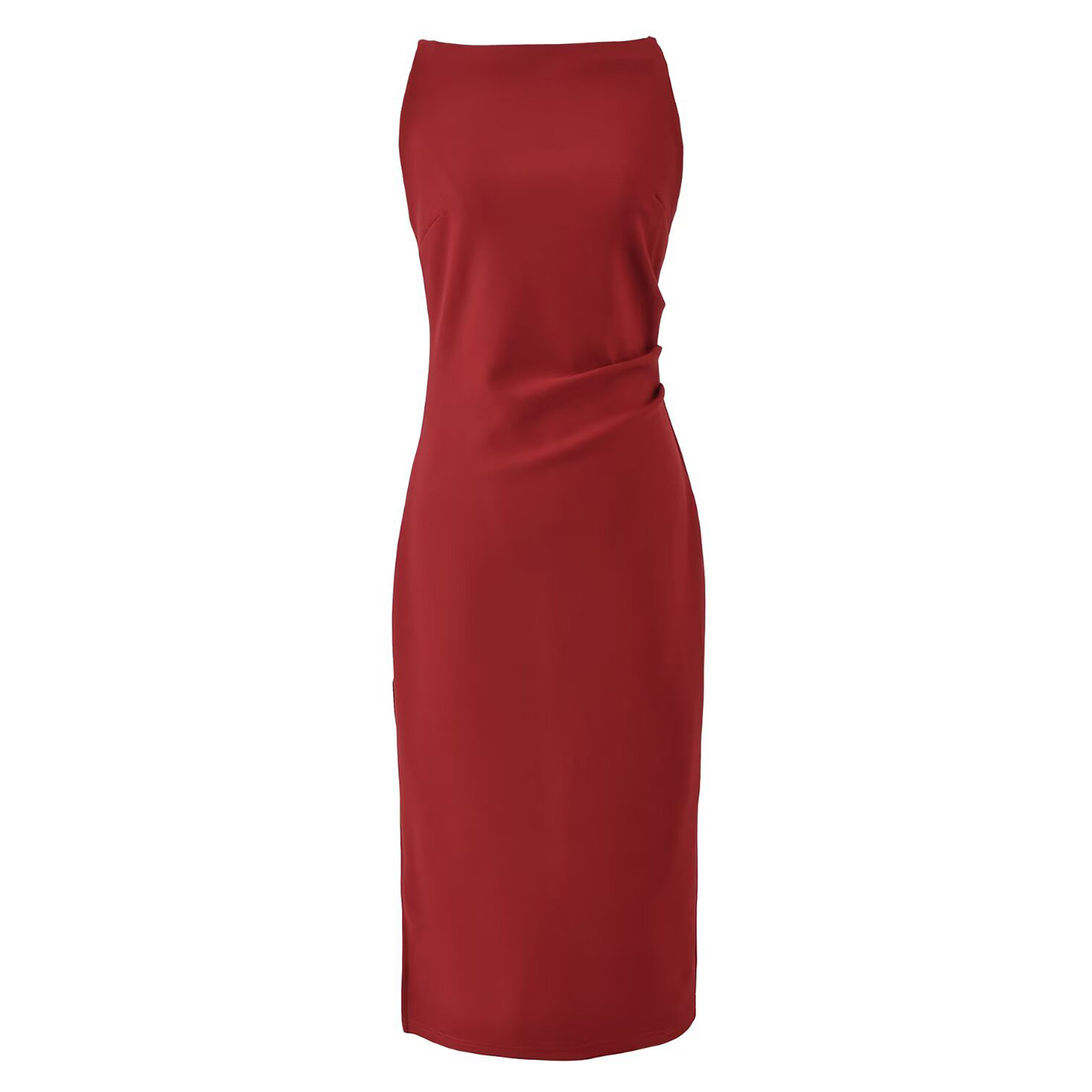 经典肯豆乱麻针骨感立裁手工捏褶吊带裙女一字领侧开叉背心连衣裙,淘宝优惠券,粉丝福利购,淘宝优惠卷