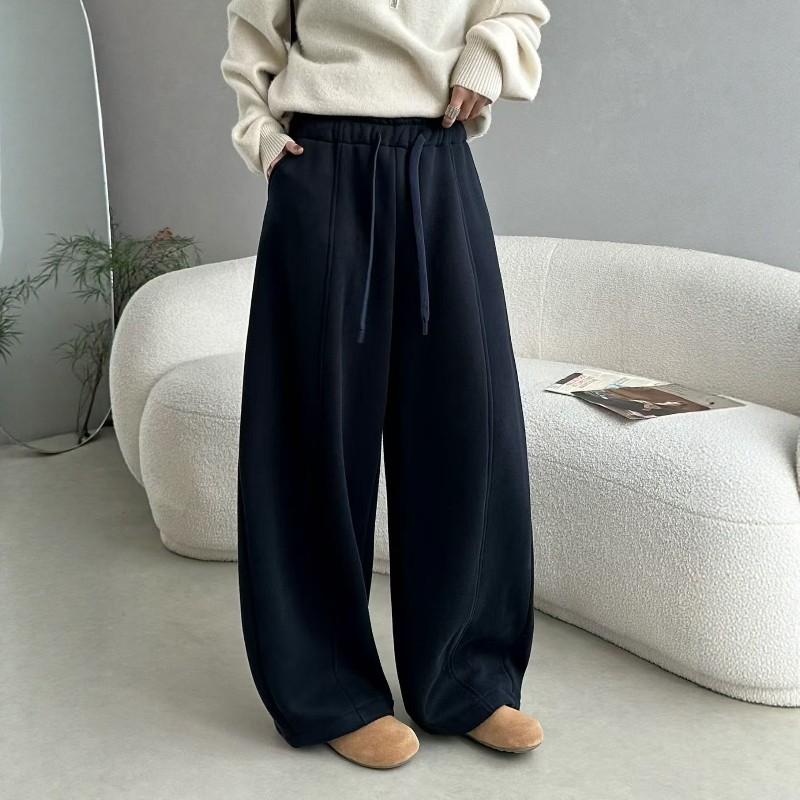 灰色束脚两穿抽绳休闲裤女2025年冬季新款加绒加厚宽松棉阔腿裤子,淘宝优惠券,粉丝福利购,淘宝优惠卷