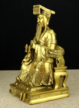 纯铜王母娘娘供奉佛堂三清像摆件