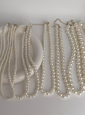 法式复古珍珠项链女款轻奢小众设计感锁骨链2024新款爆款颈链