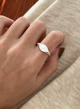 足银999时尚轻奢荷花戒指女复古小众高级感花朵显白食指戒指环潮