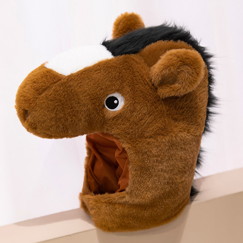 2026马年可爱卡通马头套帽子男女通用冬季毛绒搞怪拍照道具,淘宝优惠券,粉丝福利购,淘宝优惠卷