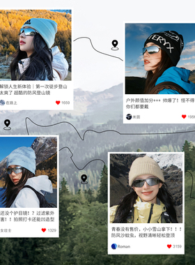 户外徒步登山护目镜女款防风雪山