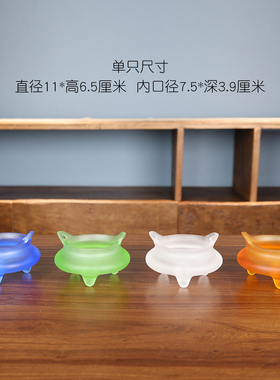 琉璃三足大明宣德炉摆件