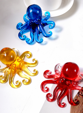 可爱水晶滴胶环氧树脂八爪鱼造型装饰摆件，彩色透明水晶滴胶章鱼