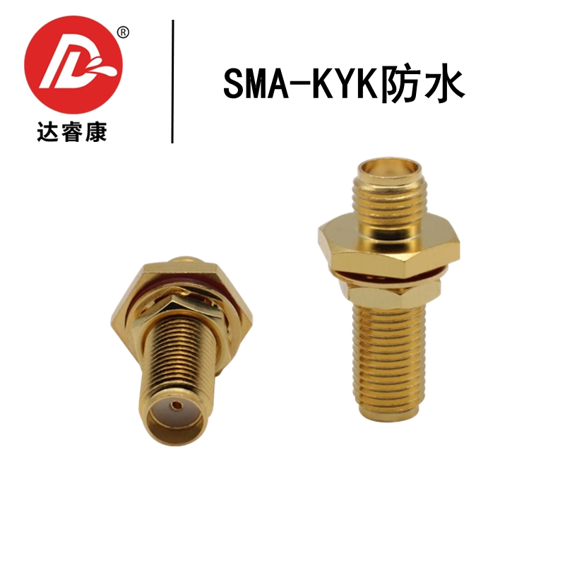 射频连接器SMA-KKY SMA防水转接头18G双通加长螺母垫片外螺内孔-图2