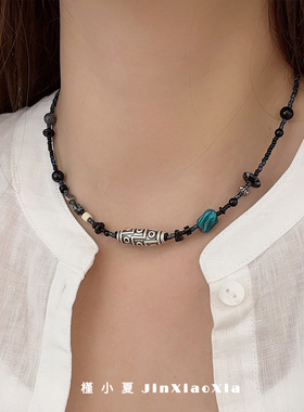 小众设计感项链天珠新中式