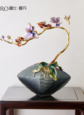 罗比罗丹珐琅彩现代简约玄关摆件