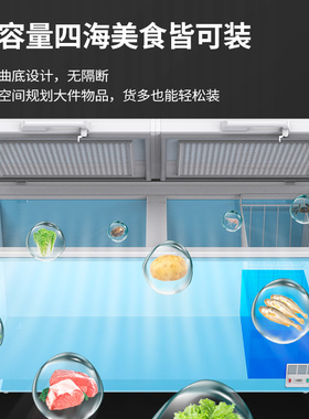 乐创卧式冰柜全铜管制冷大容量