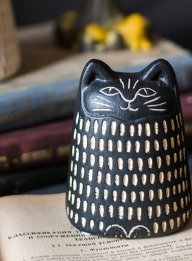 掬涵黑猫白猫艺术风二次元礼物