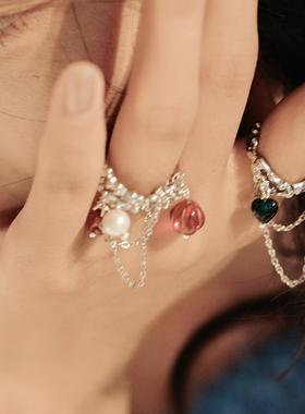 欧美小众设计夏季薄荷绿水钻耳环