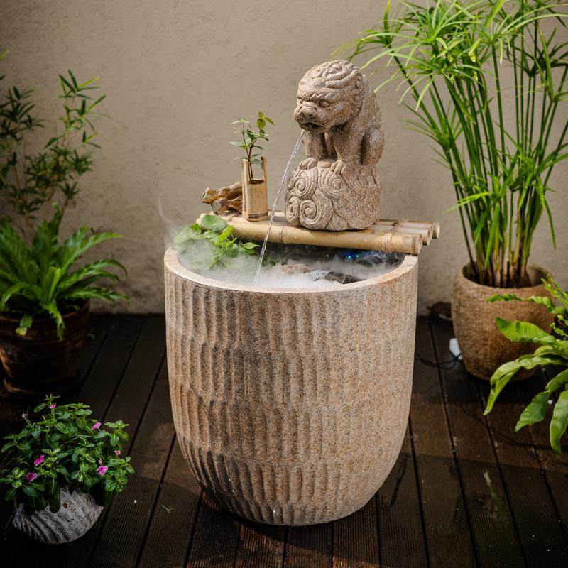 水缸造景摆件中式花园户外庭院别墅风水流水摆件循环水造景水景观,淘宝优惠券,粉丝福利购,淘宝优惠卷
