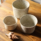 掬涵 Солома для молока солома для соломы маленький круглый хранение на рабочем столе спальня для ванной комнаты кухня для хранения цветочниц