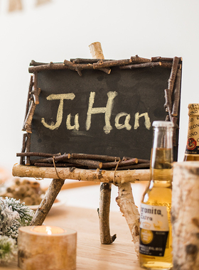 【掬涵】原木小黑板支架式咖啡馆