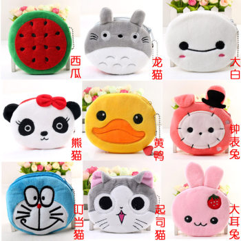 ກາຕູນເກົາຫຼີງາມ plush canvas art mini coin purse coin bag cat women students zipper small purse