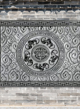 石雕浮雕地雕壁画中式地铺画别墅浮雕花地砖石板庭院福字浮雕家用