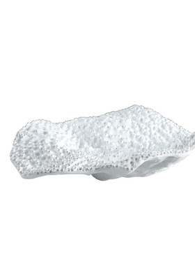 现代简约白色珊瑚果盘创意家居样板房别墅餐桌茶几托盘摆件软装