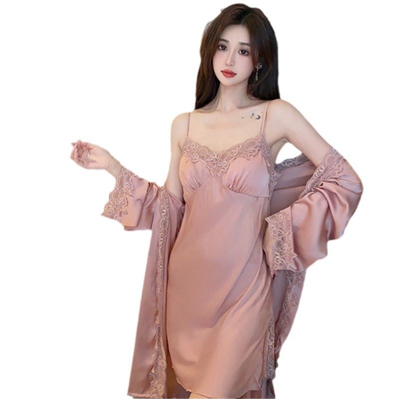 23新款睡衣女冰丝睡裙带胸垫薄纯欲风感睡袍吊带两件套大码,淘宝优惠券,粉丝福利购,淘宝优惠卷