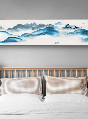 禅意水墨山水画新中式客厅装饰画