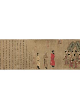 1:1唐阎立本《步辇图》国画书法宣纸高清复制唐代国画人物临摹画