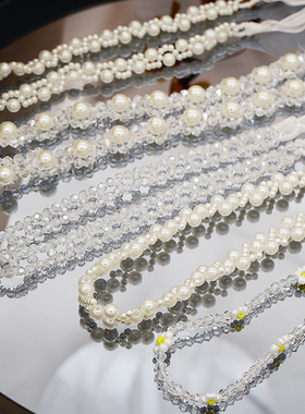 锦希水晶仿珍珠简约女仙项链两用