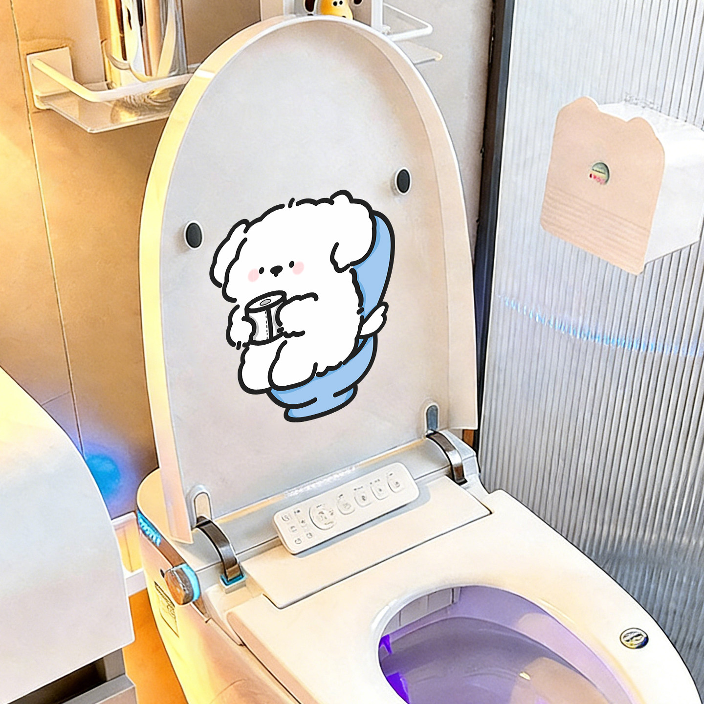 快乐小狗马桶贴2026新款卫生间防水贴纸墙贴自粘防水防潮贴画遮丑,淘宝优惠券,粉丝福利购,淘宝优惠卷