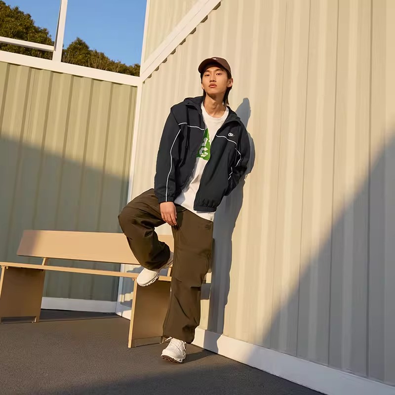 Nike耐克男子连帽夹克冬新款宽松运动拼接叠搭复古外套HJ2013-010 - 图1