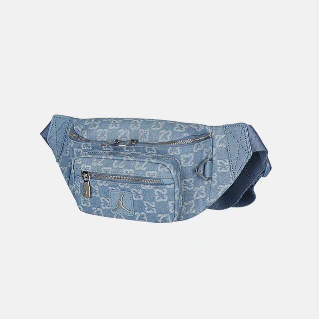 ກະເປົາເປ້ຜູ້ຊາຍແລະຜູ້ຍິງ Nike JORDAN denim travel bag mobile phone bag sport and leisure waist bag IZ8439-412