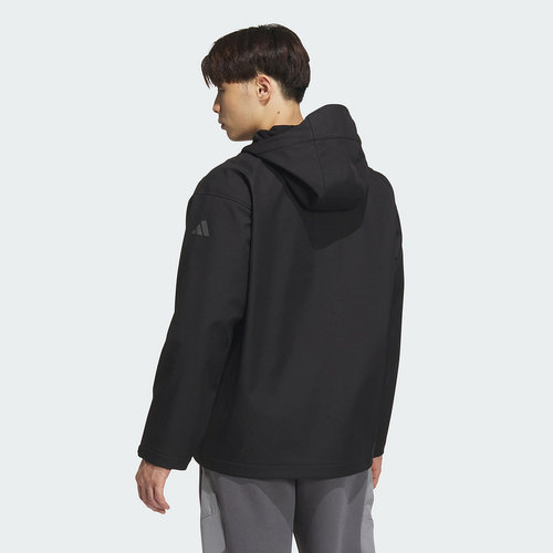 adidas阿迪达斯连帽外套冬男暖芯科技拒水梭织加绒夹克运动JM9154 - 图0