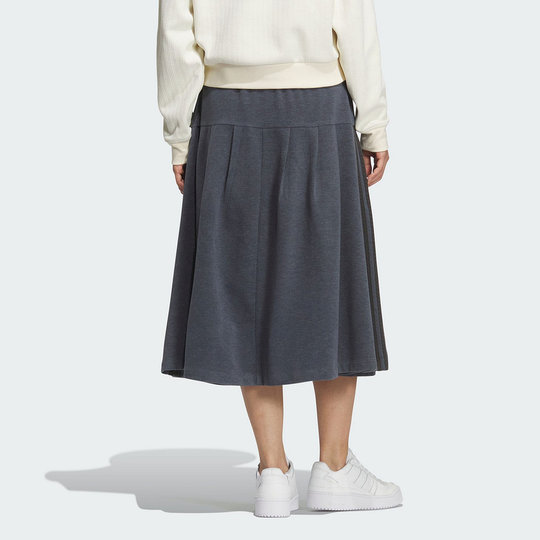 adidas阿迪达斯三叶草冬季新款百褶裙宽松针织女子半身裙 KS5986