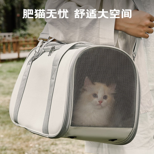 猫包便携外出单肩猫书包宠物猫咪背包大容量猫笼装猫的外出包用品 - 图1